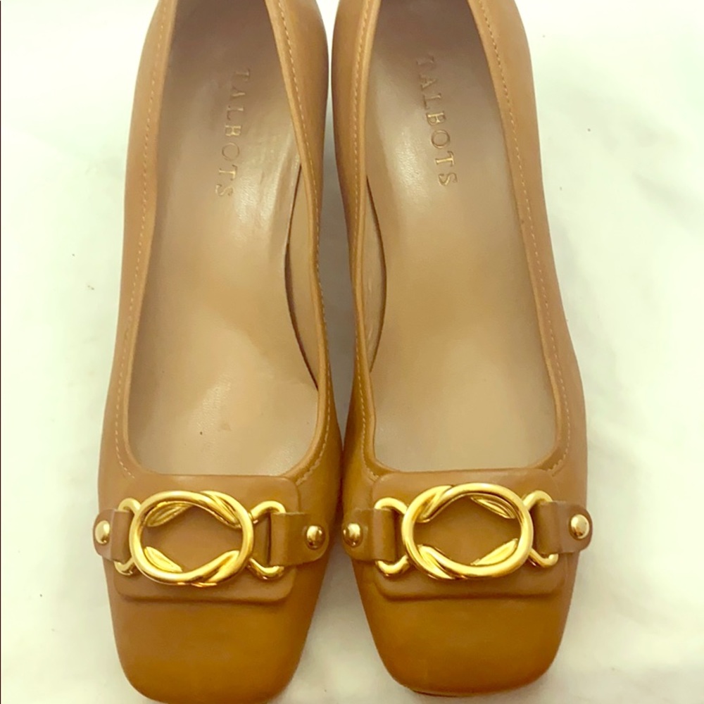 Talbots Leather Nude Block Heel